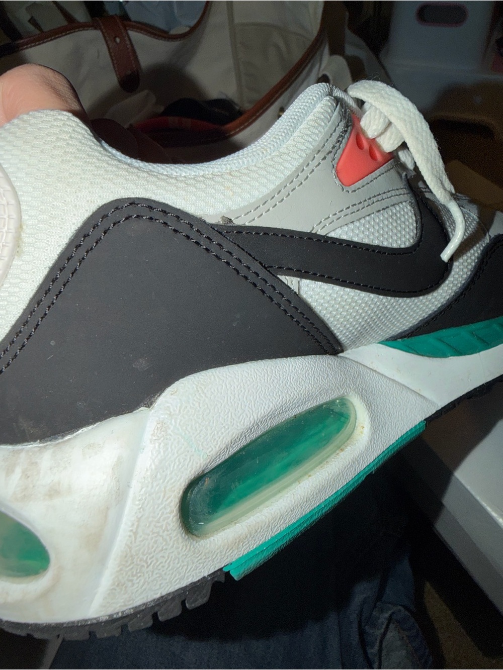 Nike White Black Teal Coral Accent Sneakers - Picture 3 of 6